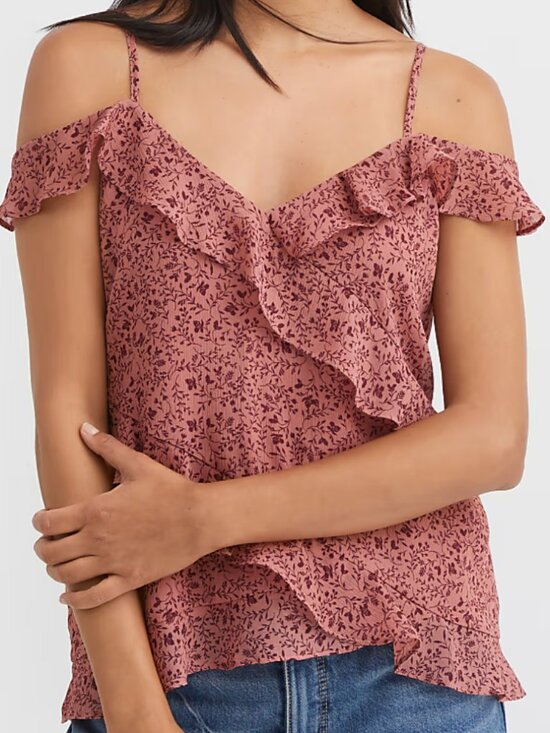 LOFT Tops - Loft L Floral Ruffle Off The Shoulder Cami